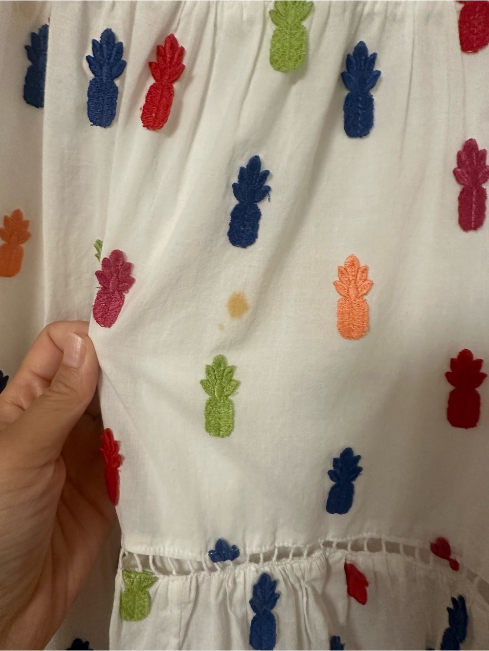 Farm Rio Rainbow Embroidered Pineapple Dress Size Small - Picture 8 of 13